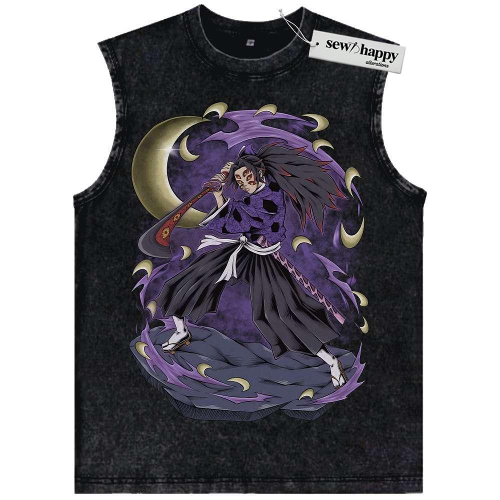 Wash Tank Top Kokushibo Tank Top, Demon Slayer Tank Top, Anime Tank Top, Vintage Tank Top
