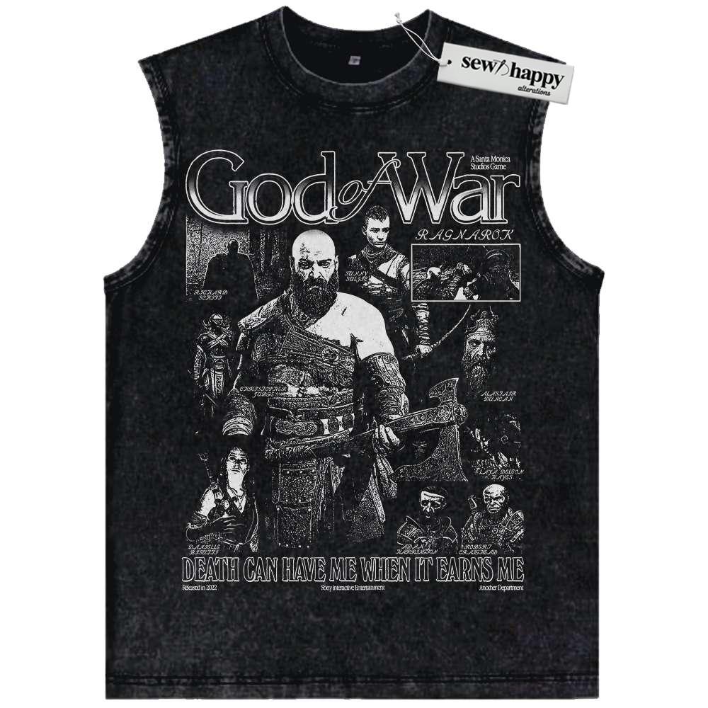 Wash Tank Top Kratos Tank Top, God of War Tank Top, Game Tank Top, Vintage Tank Top