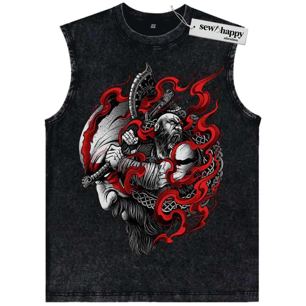 Wash Tank Top Kratos Tank Top, God of War Tank Top, Game Tank Top, Vintage Tank Top