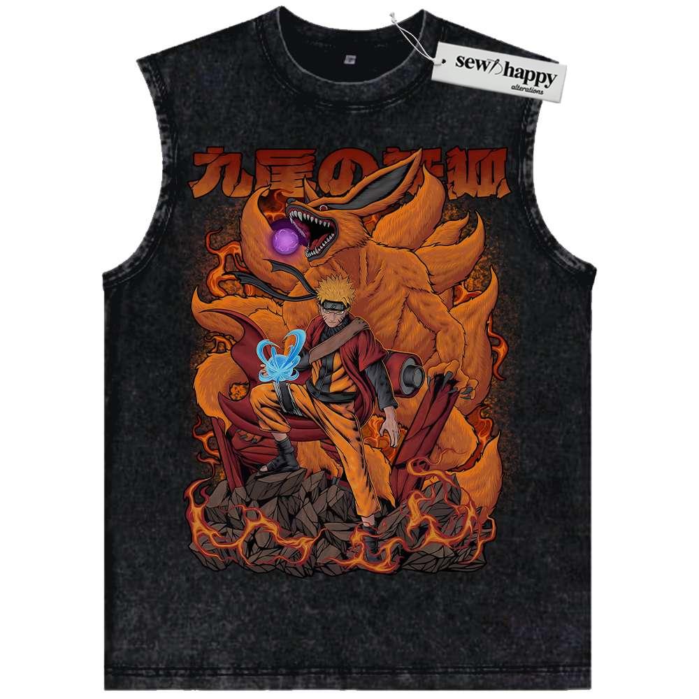Wash Tank Top Kurama Tank Top, Naruto Tank Top, Anime Tank Top, Vintage Tank Top