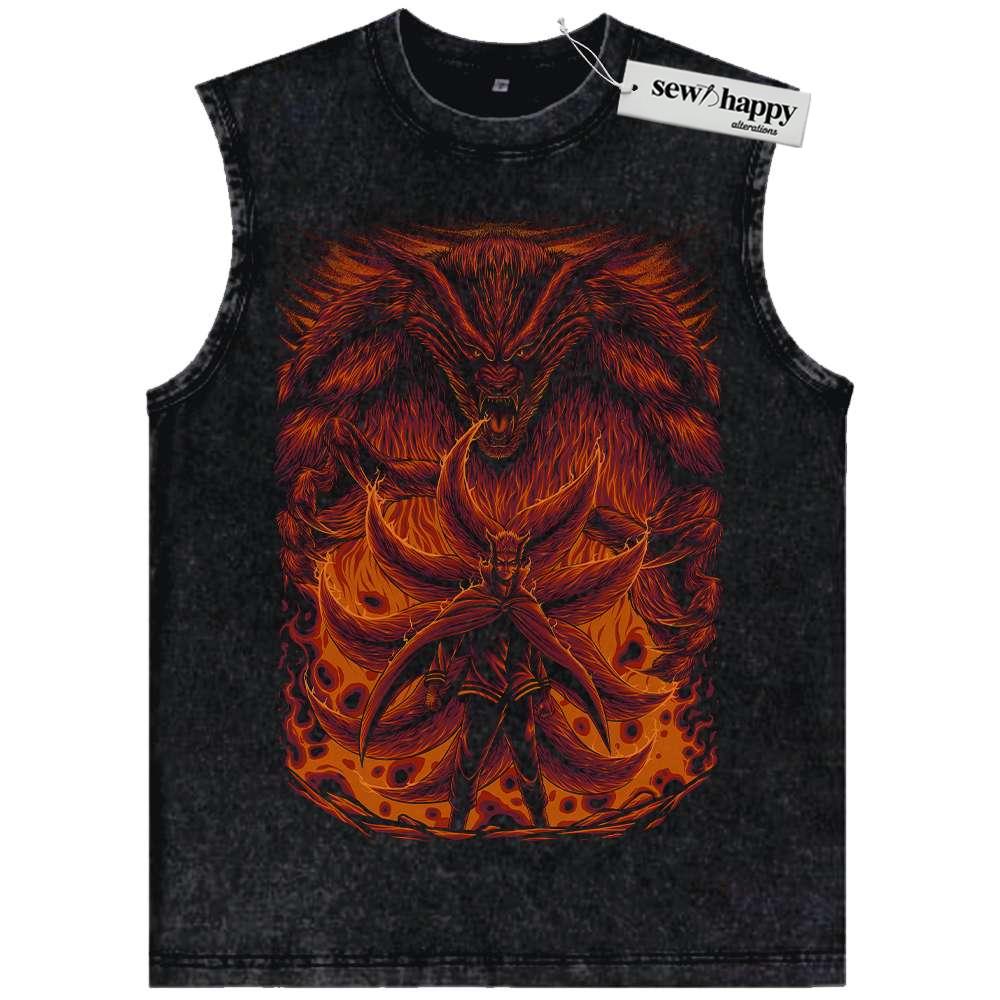 Wash Tank Top Kurama Tank Top, Naruto Tank Top, Anime Tank Top, Vintage Tank Top