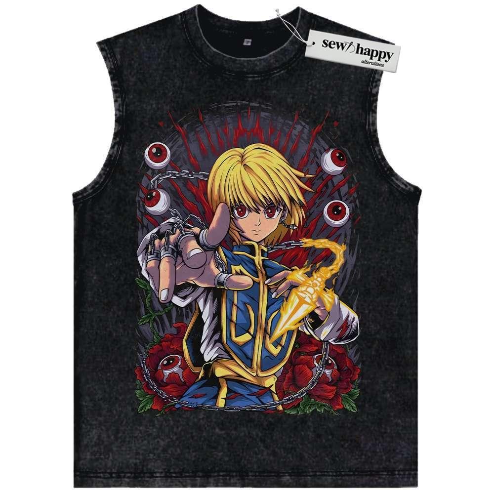 Wash Tank Top Kurapika Tank Top, Hunter x Hunter Tank Top, HxH Tank Top, Anime Tank Top, Vintage Tank Top