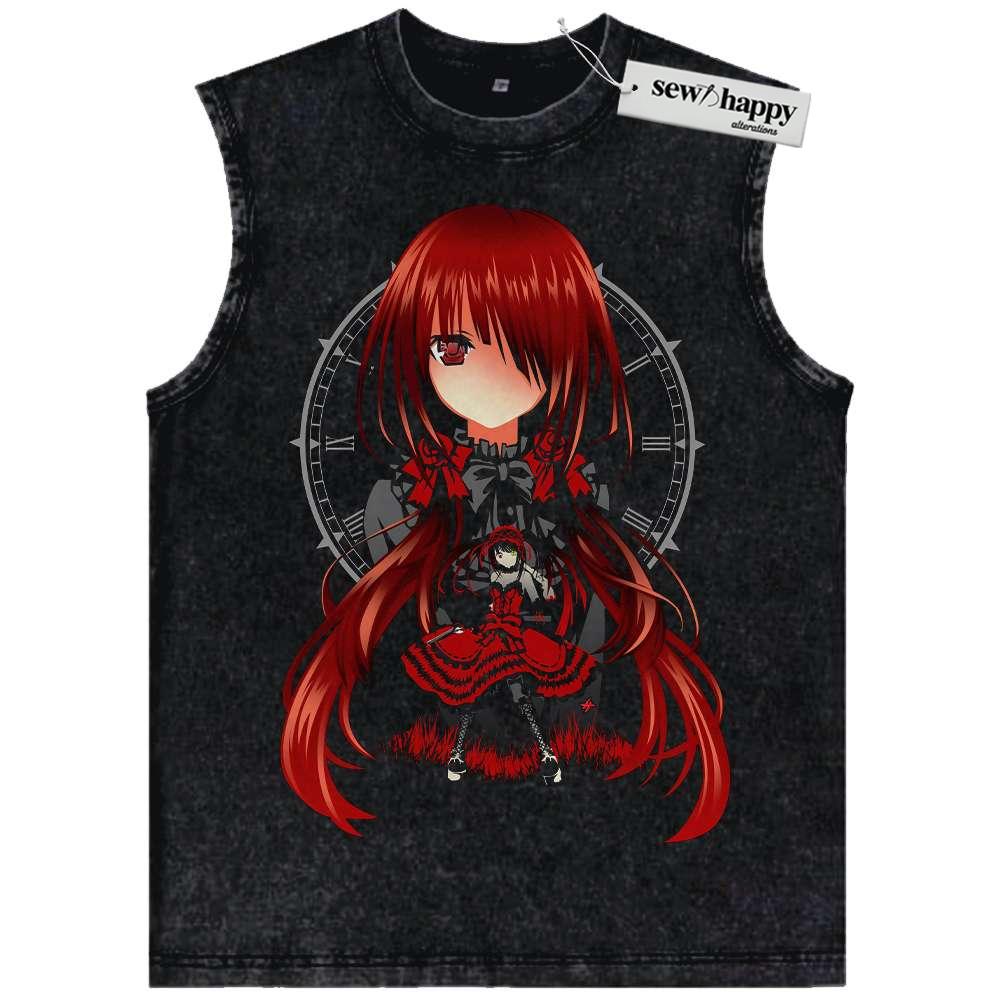 Wash Tank Top Kurumi Tokisaki Tank Top, Date A Live Tank Top, Anime Tank Top, Vintage Tank Top