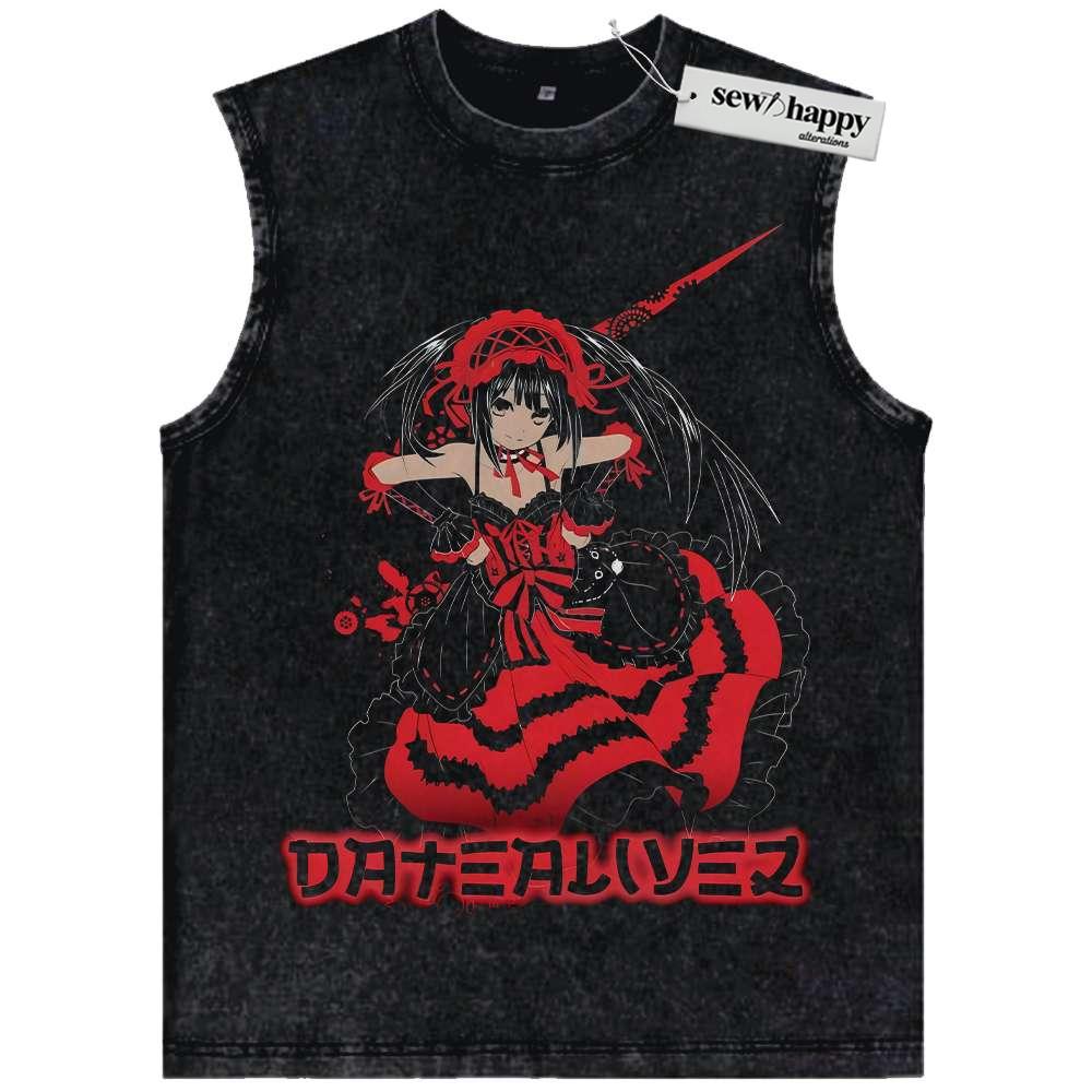Wash Tank Top Kurumi Tokisaki Tank Top, Date A Live Tank Top, Anime Tank Top, Vintage Tank Top