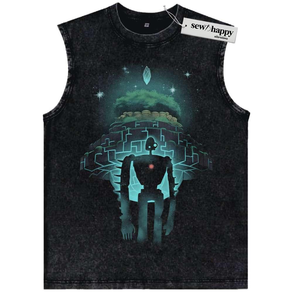 Wash Tank Top Laputa: Castle In The Sky Tank Top, Studio Ghibli Tank Top, Anime Tank Top, Vintage Tank Top