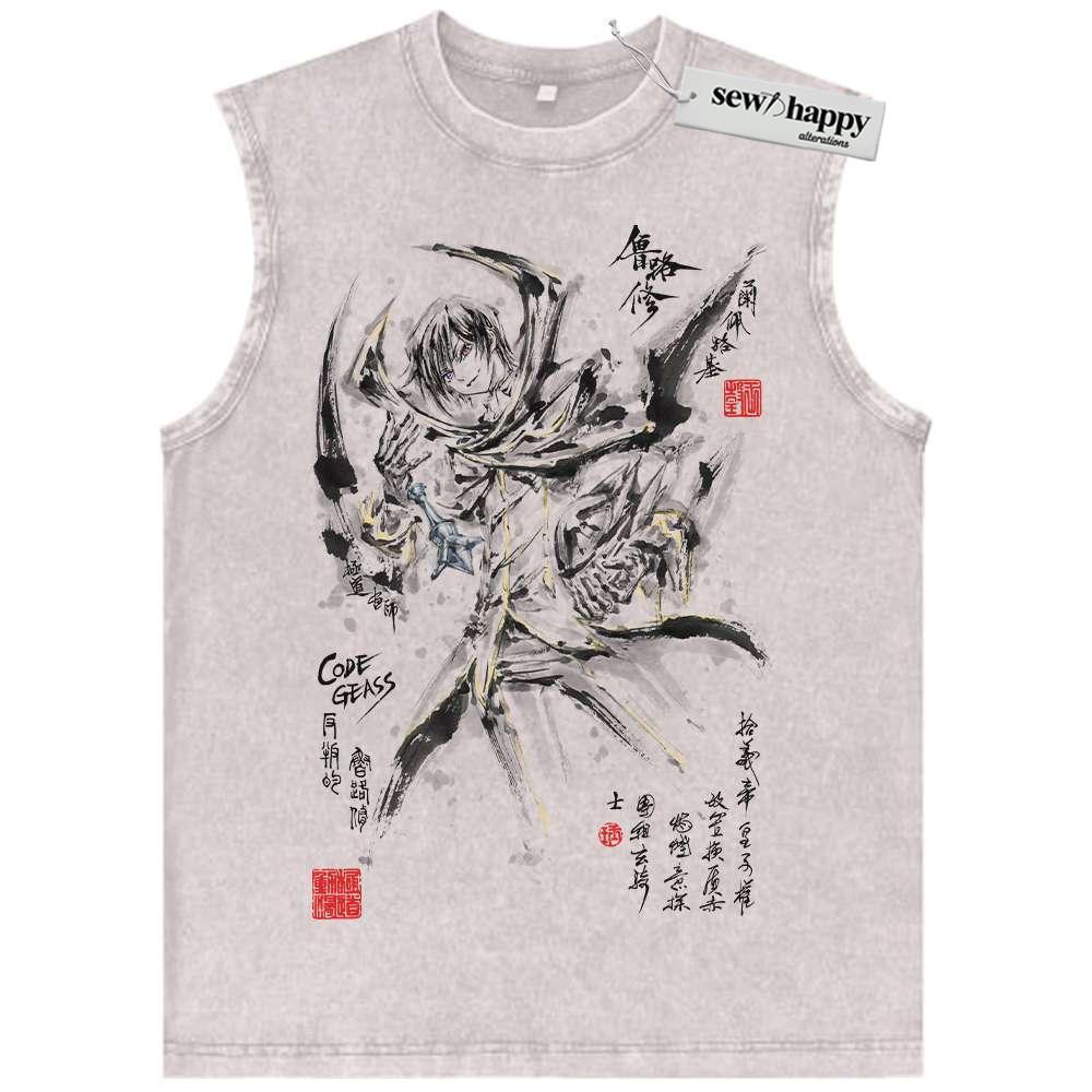 Wash Tank Top Lelouch Lamperouge Tank Top, Code Geass Tank Top, Anime Tank Top, Vintage Tank Top