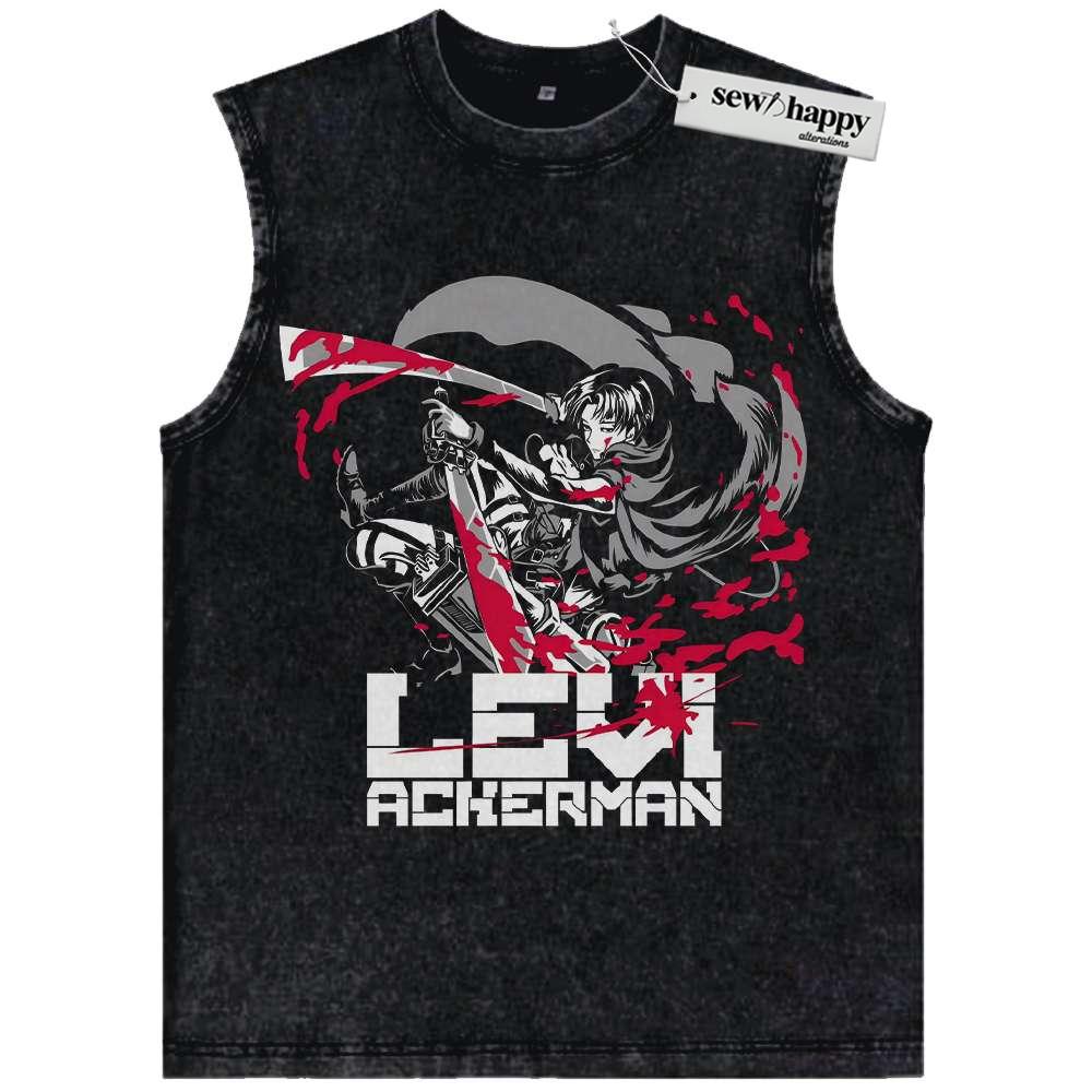 Wash Tank Top Levi Ackerman Tank Top, Attack On Titan Tank Top, AOT Tank Top, Anime Tank Top, Vintage Tank Top