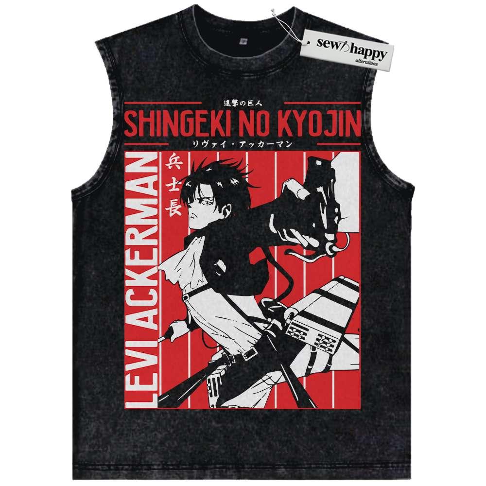 Wash Tank Top Levi Ackerman Tank Top, Attack On Titan Tank Top, AOT Tank Top, Anime Tank Top, Vintage Tank Top