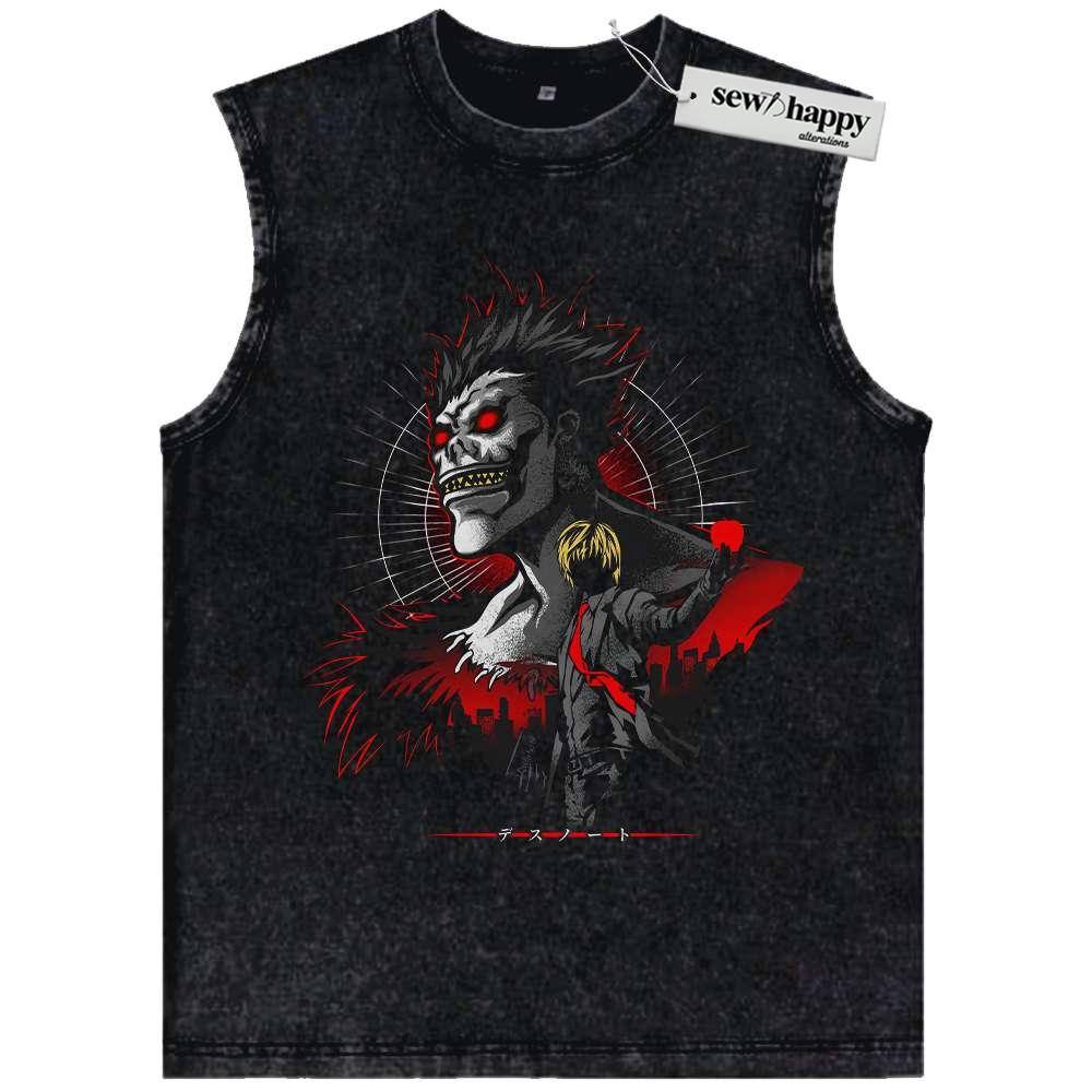 Wash Tank Top Light Yagami vs Ryuk Tank Top, Death Note Tank Top, Anime Tank Top, Vintage Tank Top