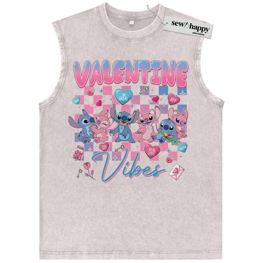 Wash Tank Top Lilo and Stitch Tank Top, Valentine's Day Tank Top, Animated Tank Top, Vintage Tank Top - Image 2