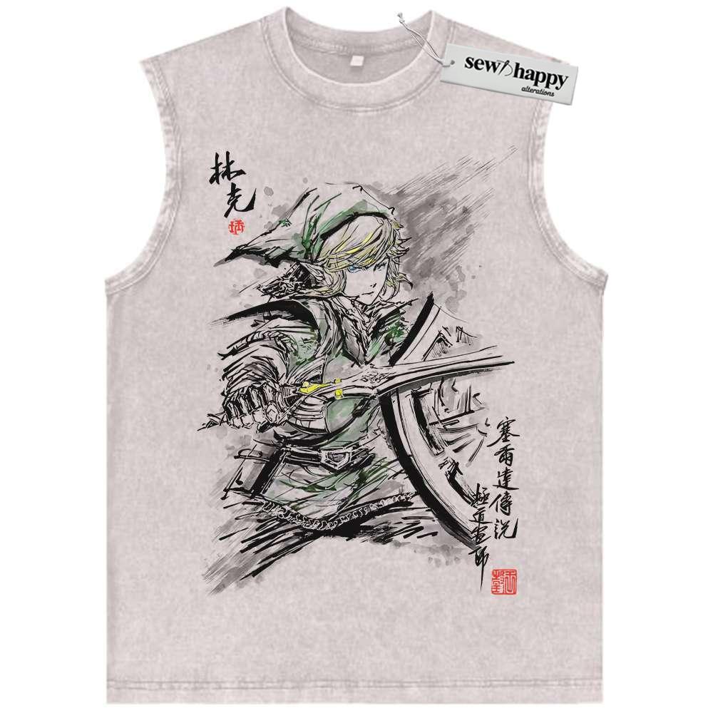 Wash Tank Top Link Tank Top, The Legend of Zelda Tank Top, Game Tank Top, Vintage Tank Top