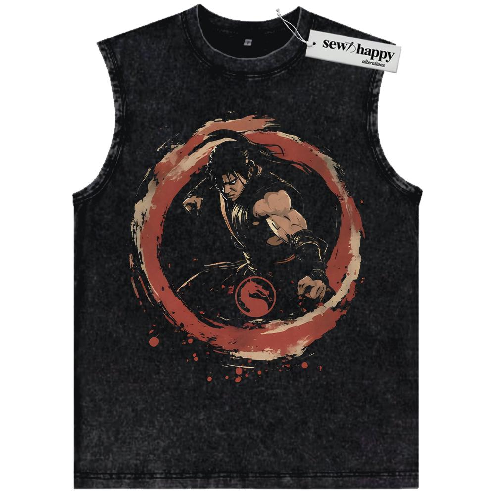 Wash Tank Top Liu Kang Tank Top, Mortal Kombat Tank Top, Game Tank Top, Vintage Tank Top