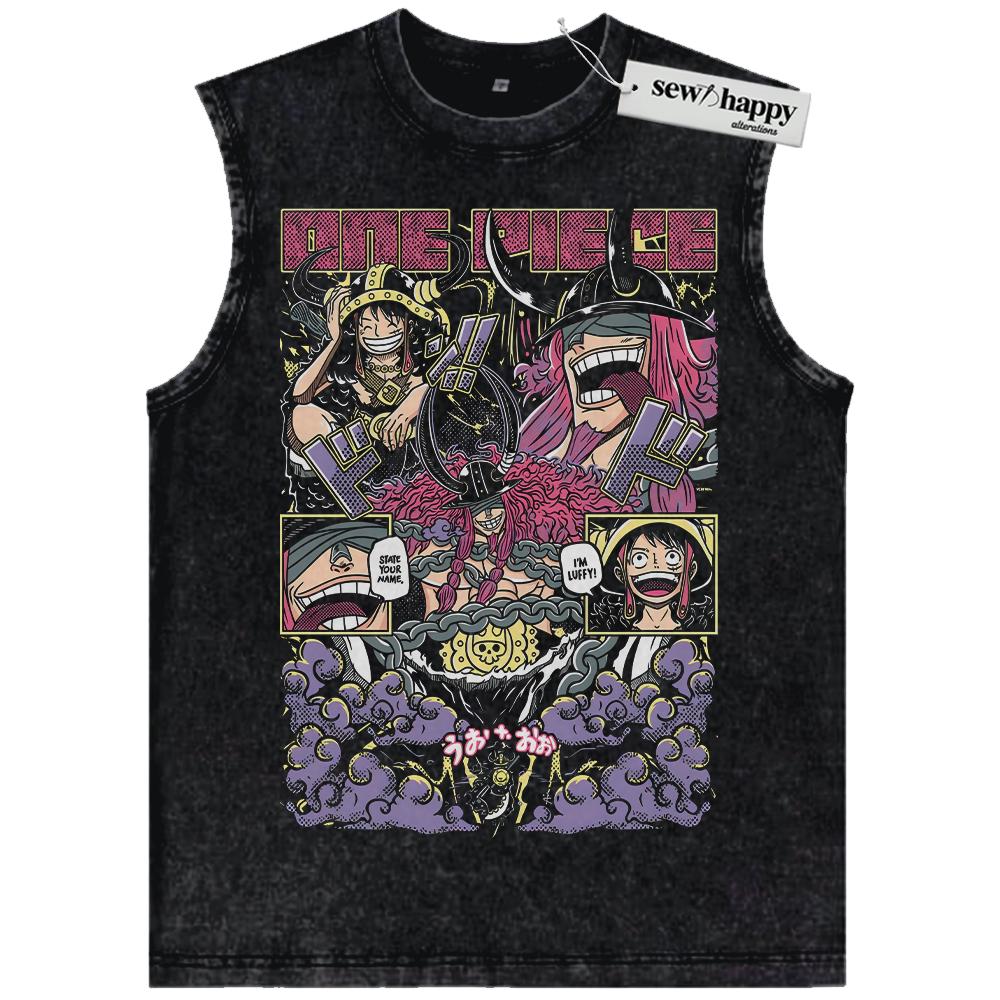 Wash Tank Top Luffy Shirt, Loki Shirt, One Piece Shirt, Anime Shirt, Vintage T-Shirt