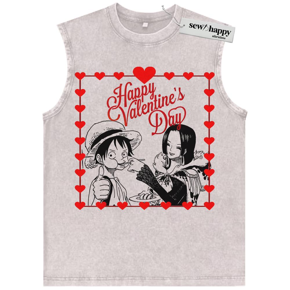 Wash Tank Top Luffy vs Boa Hancock Tank Top, One Piece Tank Top, Valentine’s Day Tank Top, Anime Tank Top, Vintage Tank Top
