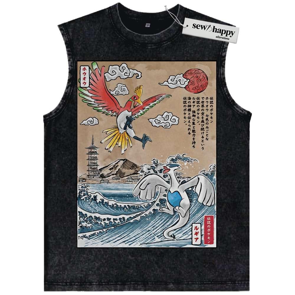 Wash Tank Top Lugia vs Ho-oh Tank Top, Pokemon Tank Top, Anime Tank Top, Vintage Tank Top