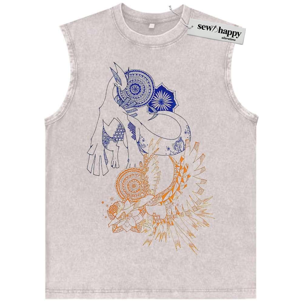 Wash Tank Top Lugia vs Ho-oh Tank Top, Pokemon Tank Top, Anime Tank Top, Vintage Tank Top