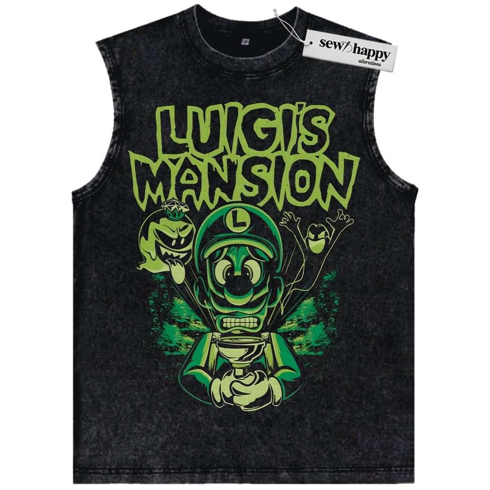 Wash Tank Top Luigi’s Mansion Tank Top, Game Tank Top, Vintage Tank Top