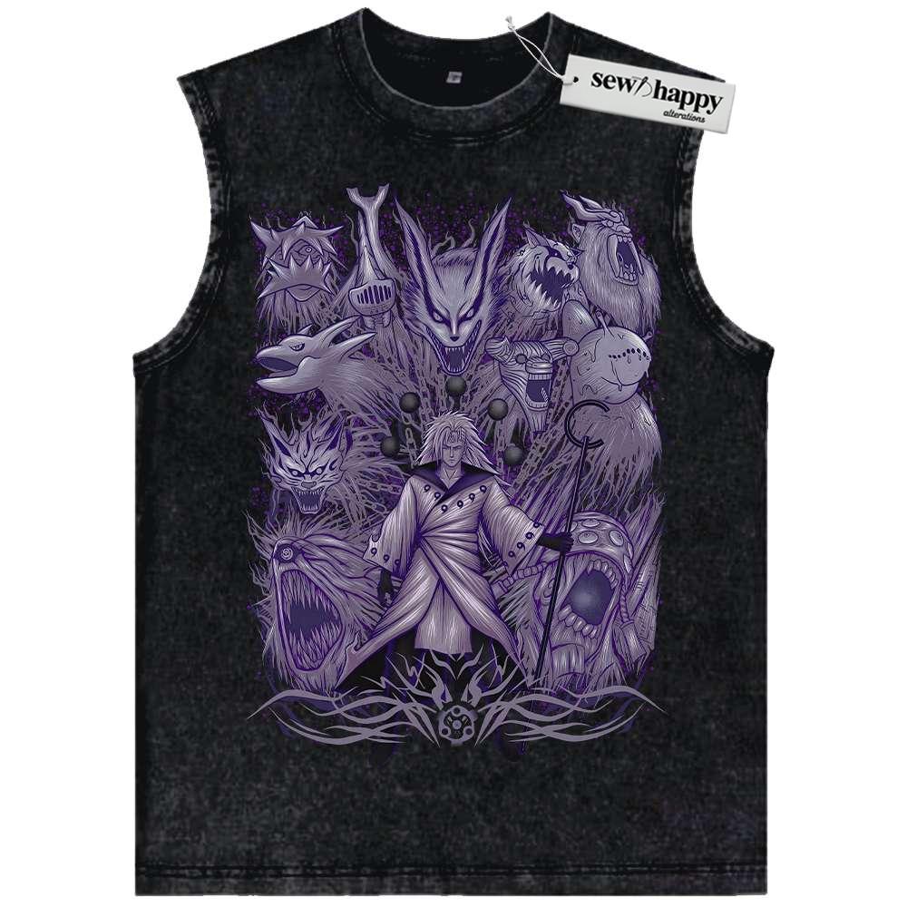 Wash Tank Top Madara Uchiha Tank Top, Naruto Tank Top, Anime Tank Top, Vintage Tank Top
