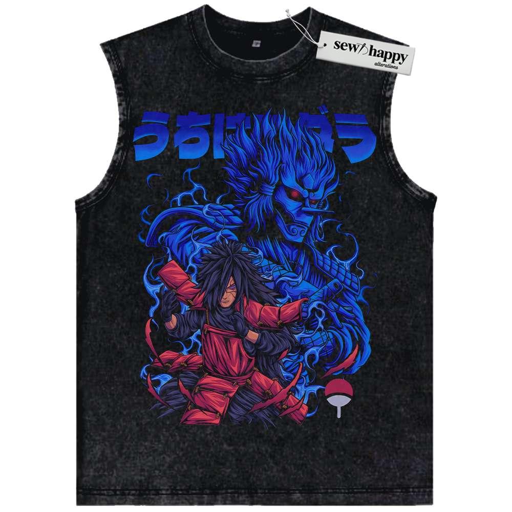 Wash Tank Top Madara Uchiha Tank Top, Naruto Tank Top, Anime Tank Top, Vintage Tank Top