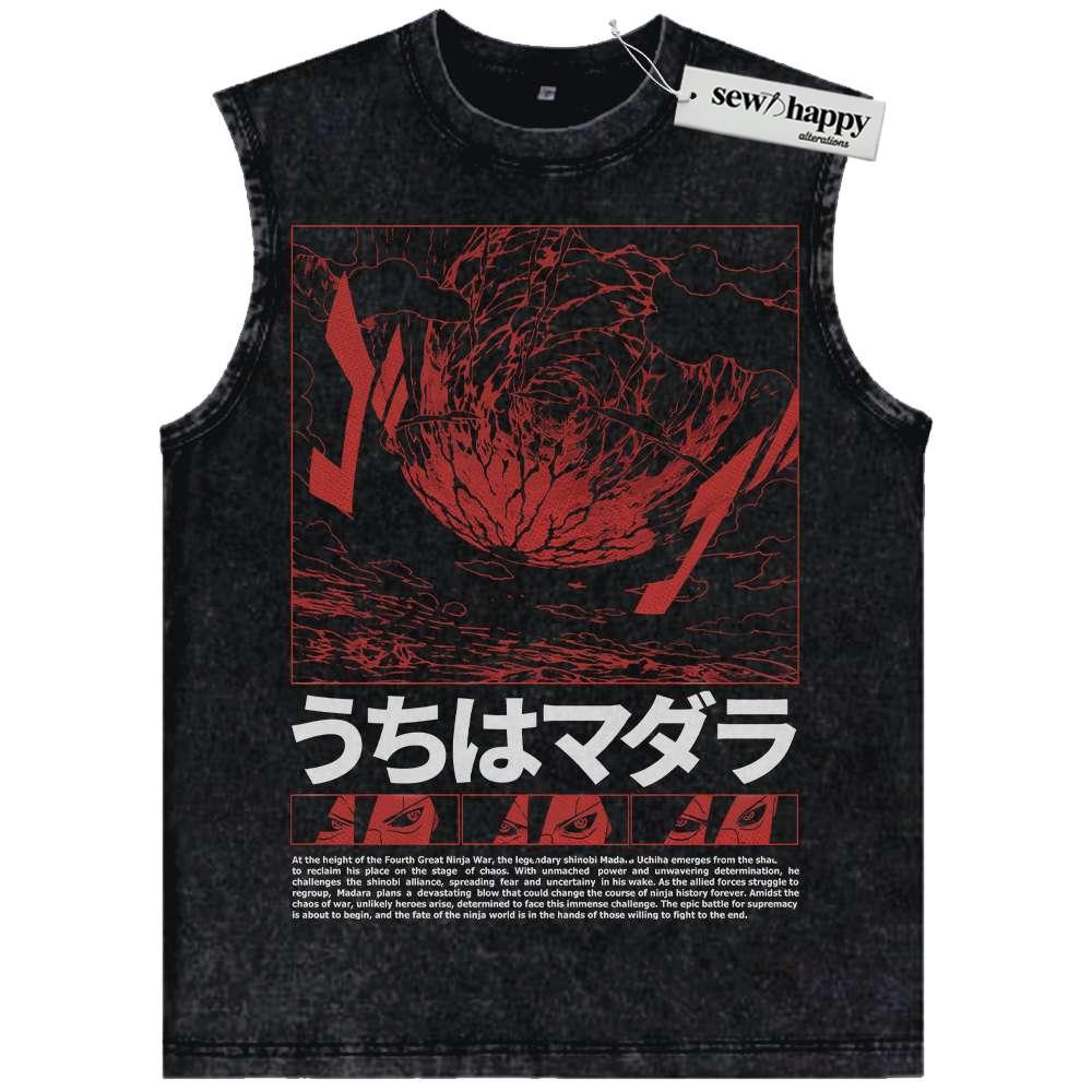 Wash Tank Top Madara Uchiha Tank Top, Naruto Tank Top, Anime Tank Top, Vintage Tank Top