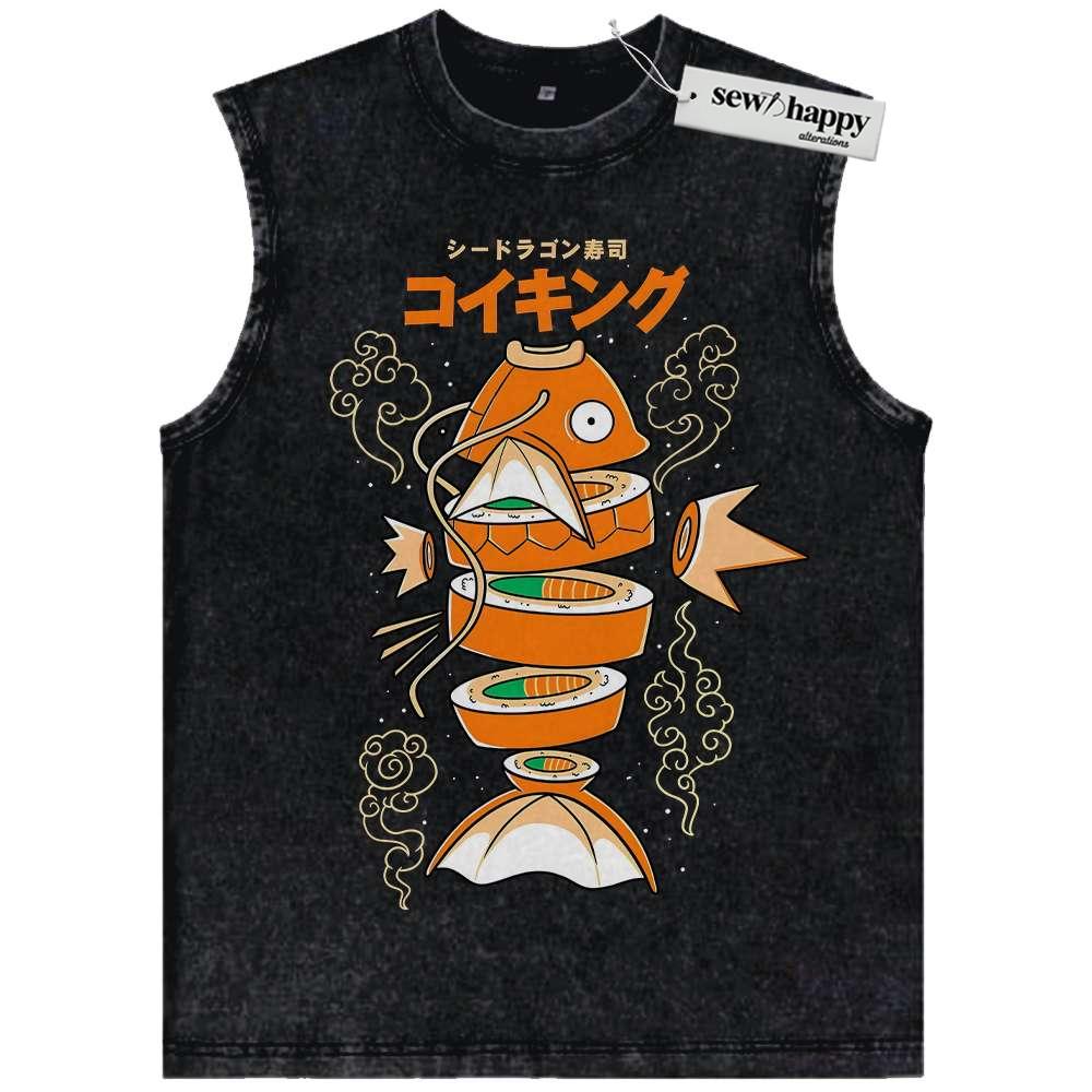 Wash Tank Top Magikarp Tank Top, Pokemon Tank Top, PKM Tank Top, Anime Tank Top, Vintage Tank Top