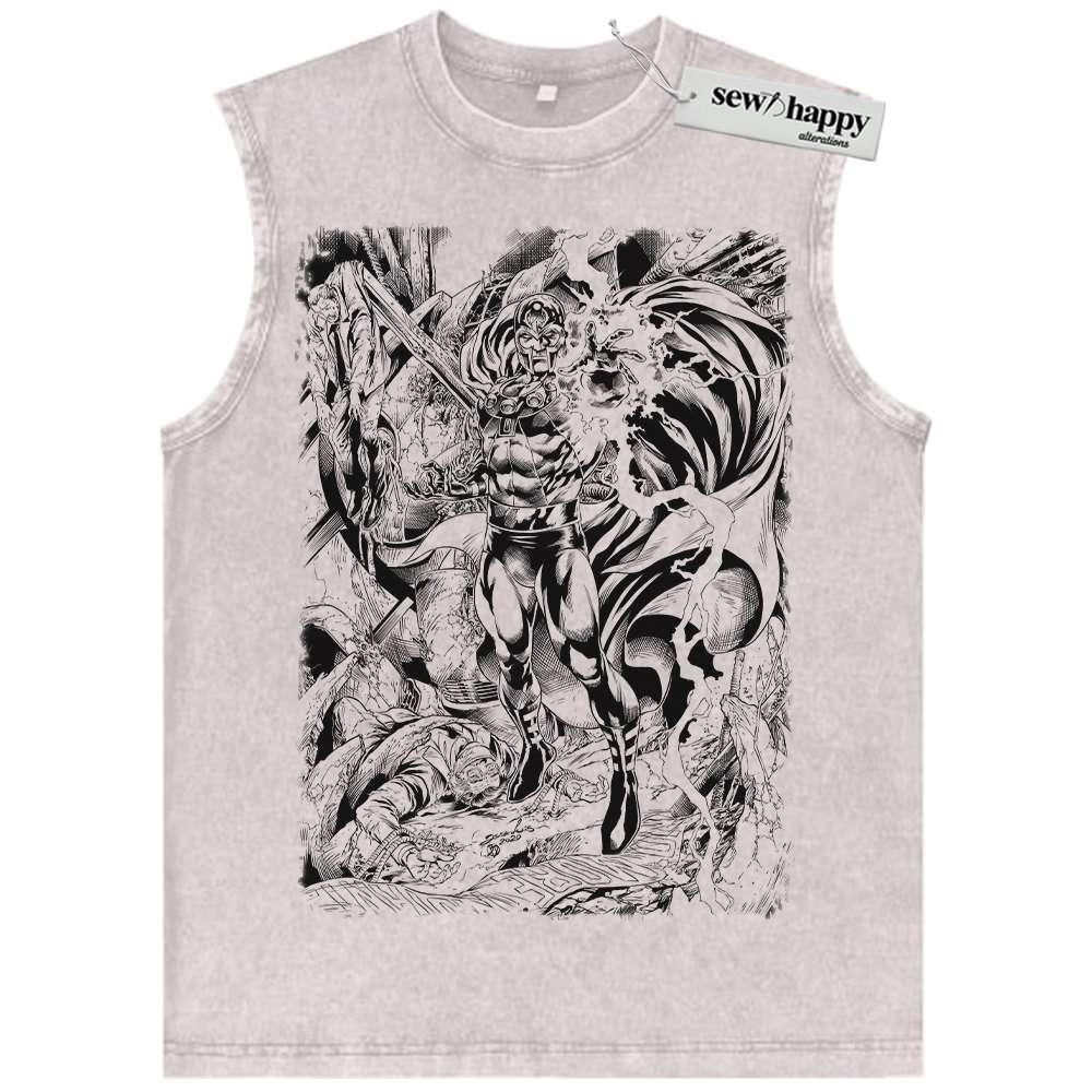 Wash Tank Top Magneto Tank Top, X-Men Tank Top, Marvel Comics Tank Top, Vintage Tank Top