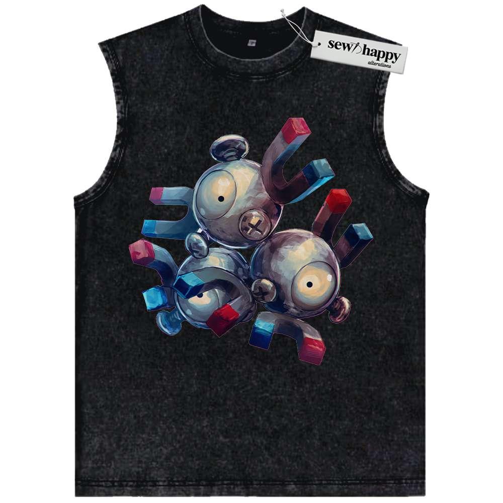 Wash Tank Top Magneton Tank Top, Pokemon Tank Top, Anime Tank Top, Vintage Tank Top