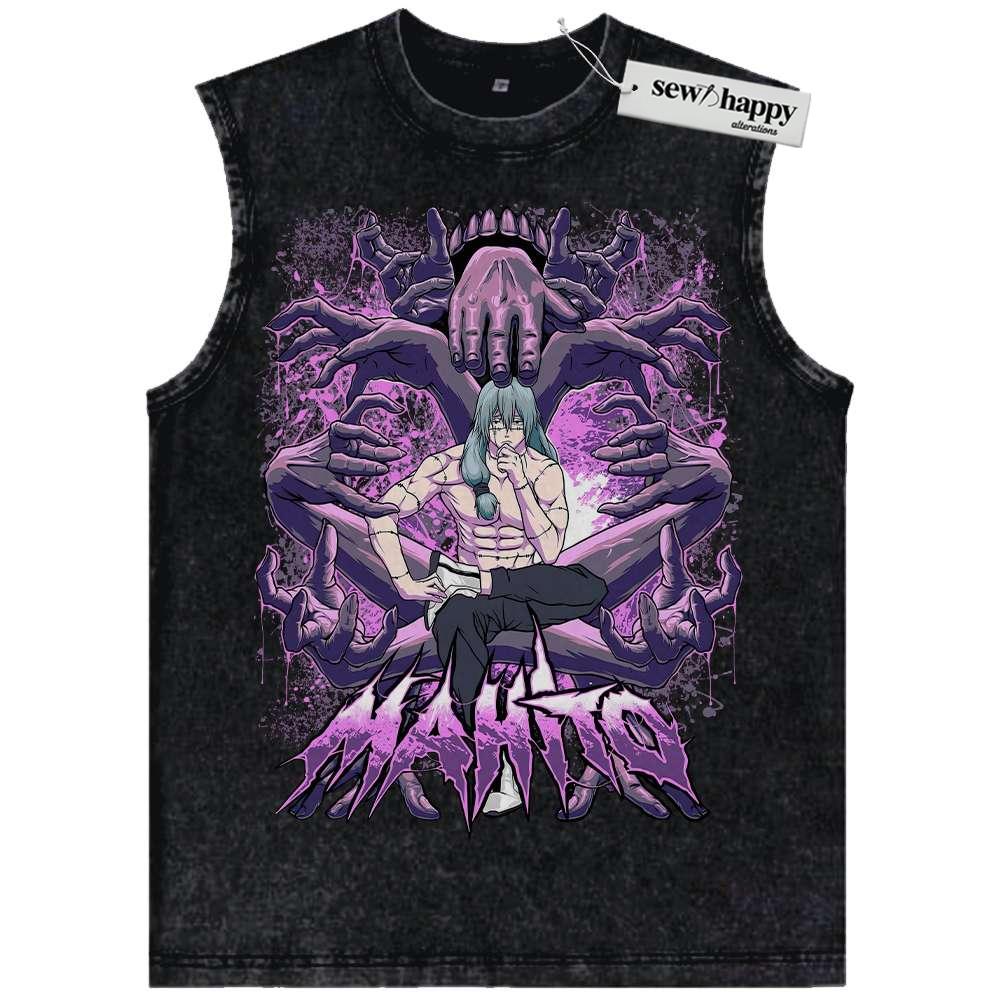 Wash Tank Top Mahito Tank Top, Jujutsu Kaisen Tank Top, Anime Tank Top, Vintage Tank Top