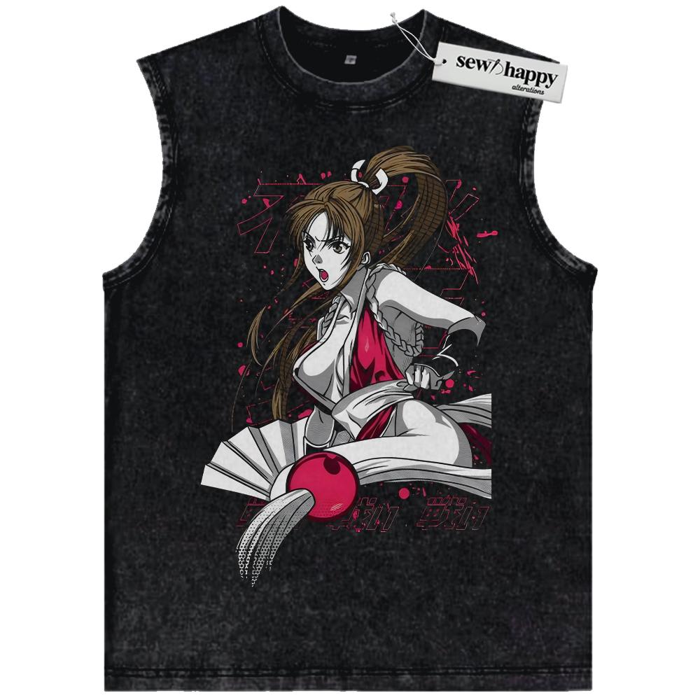 Wash Tank Top Mai Shiranui Tank Top, The King of Fighters Tank Top, Game Tank Top, Vintage Tank Top