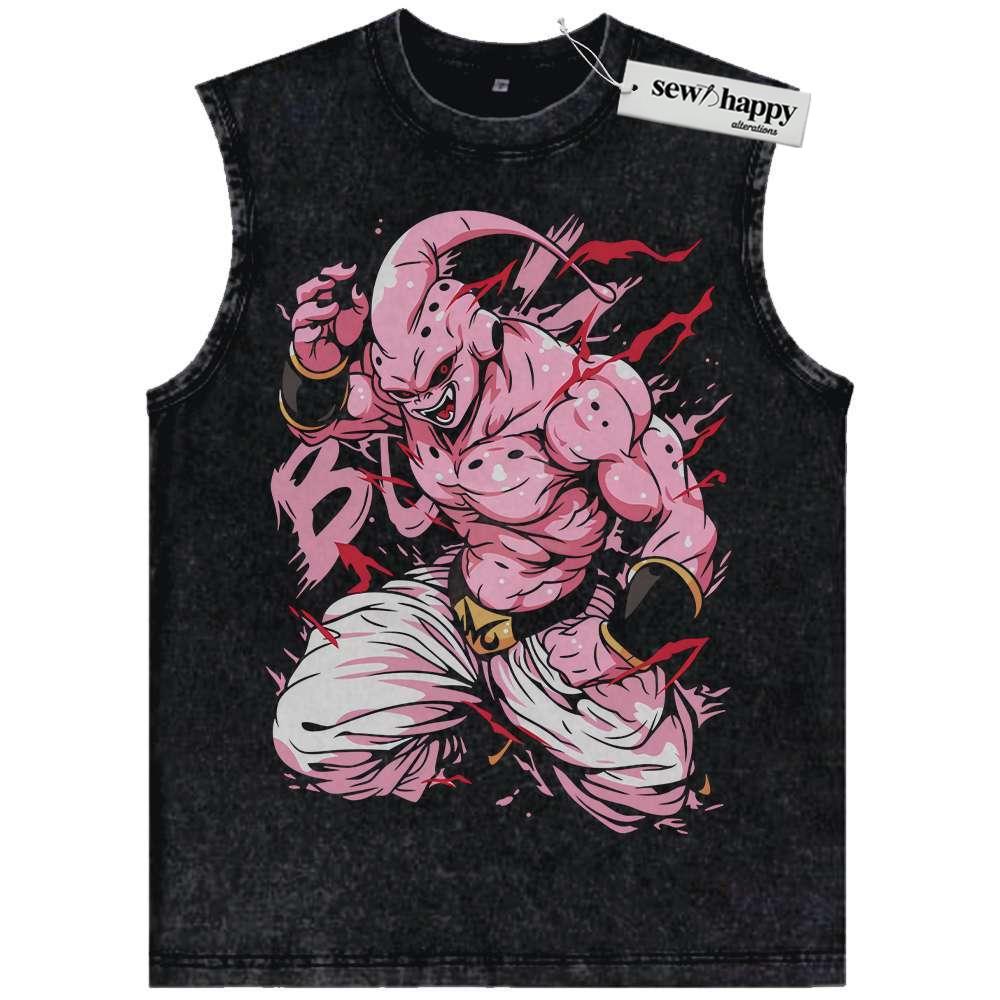 Wash Tank Top Majin Buu Tank Top, Dragon Ball Tank Top, Anime Tank Top, Vintage Tank Top