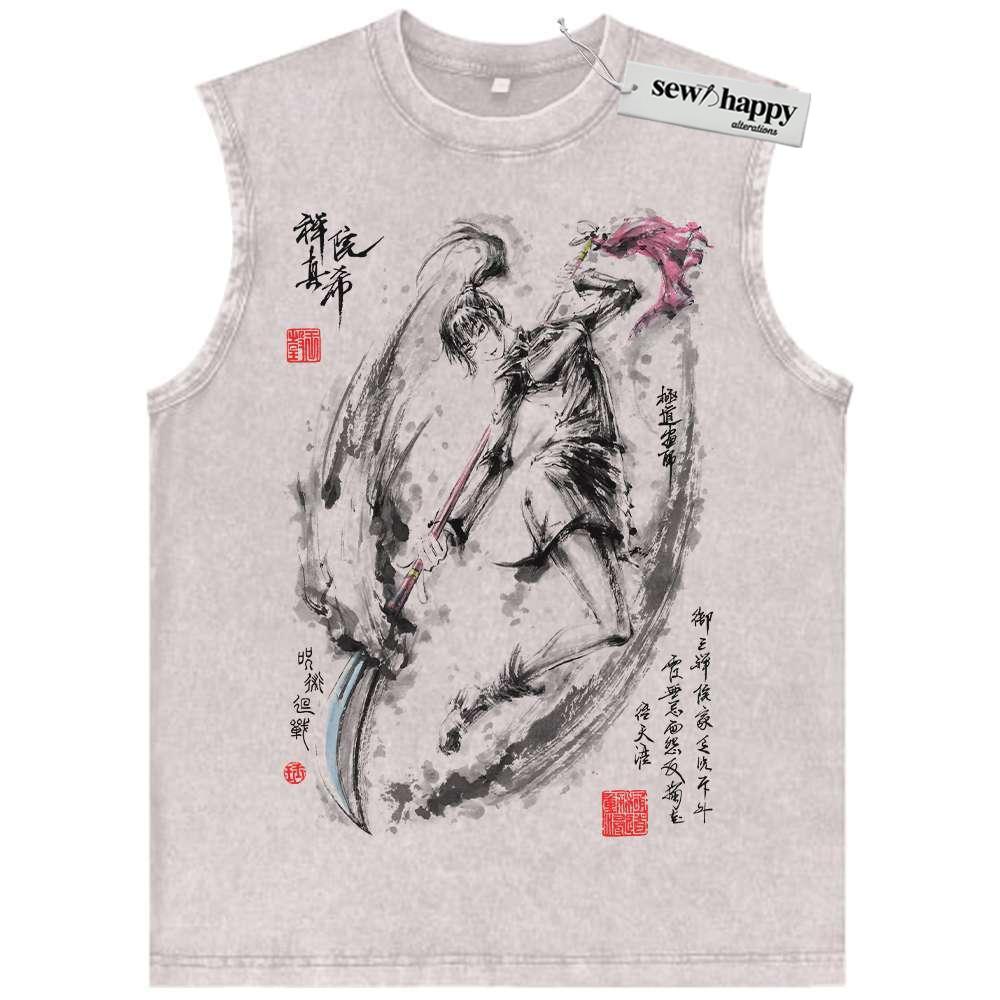 Wash Tank Top Maki Zenin Tank Top, Jujutsu Kaisen Tank Top, Anime Tank Top, Vintage Tank Top