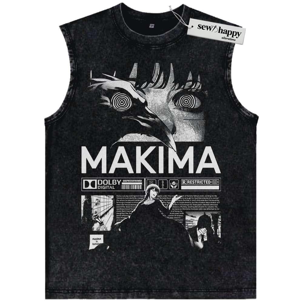 Wash Tank Top Makima Tank Top, Chainsaw Man Tank Top, Anime Tank Top, Vintage Tank Top
