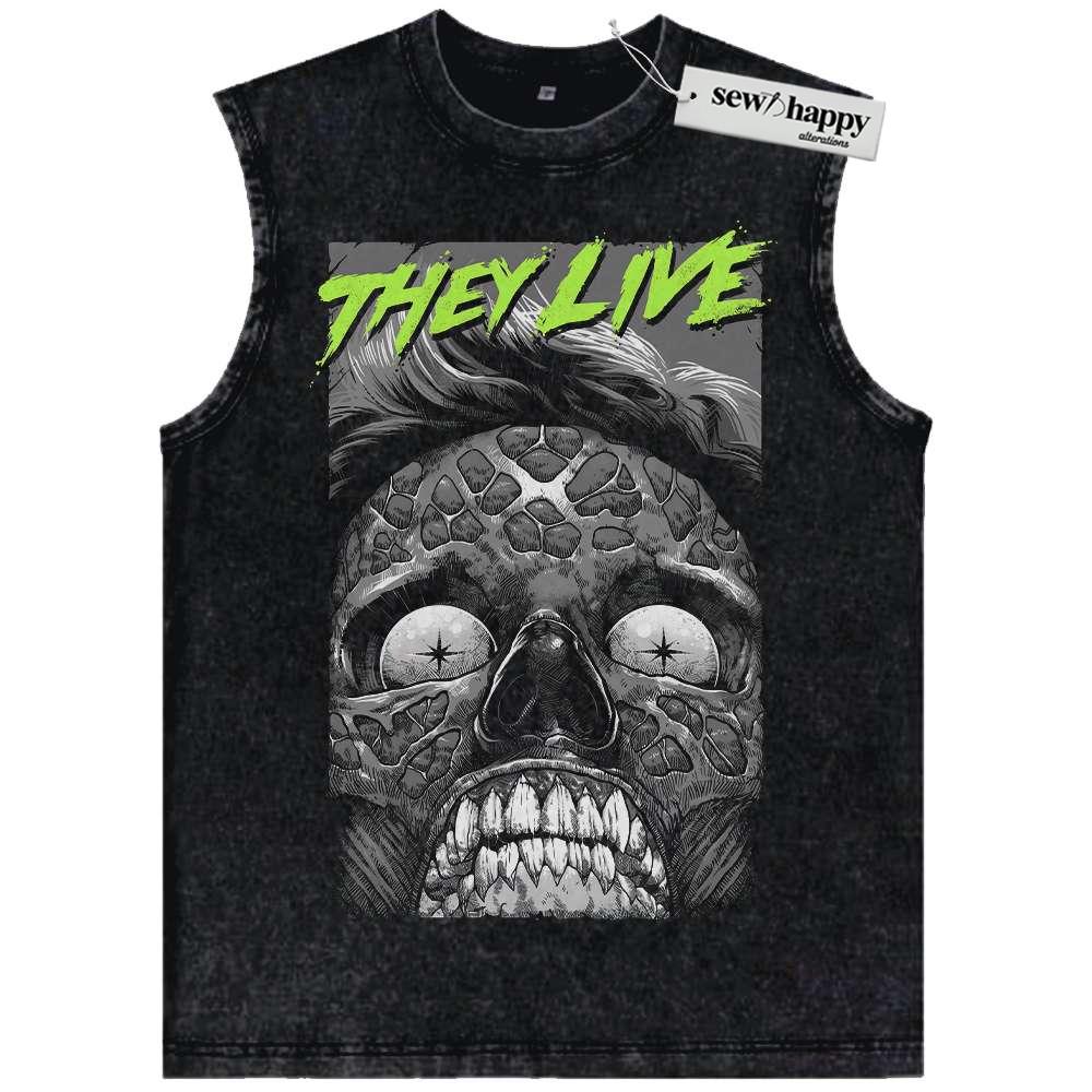 Wash Tank Top Male Ghoul Tank Top,They Live Tank Top, Halloween Tank Top, Horror Tank Top, Vintage Tank Top