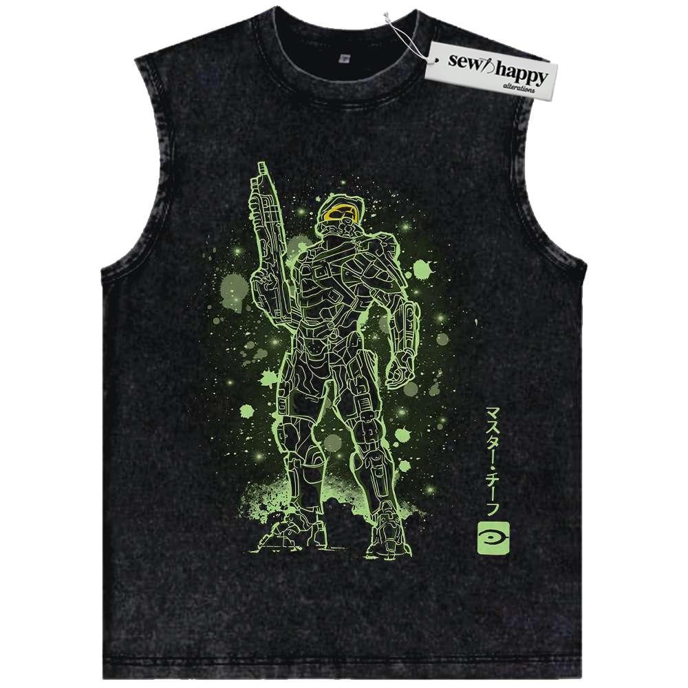 Wash Tank Top Master Chief Tank Top, Halo Tank Top, Game Tank Top, Vintage Tank Top