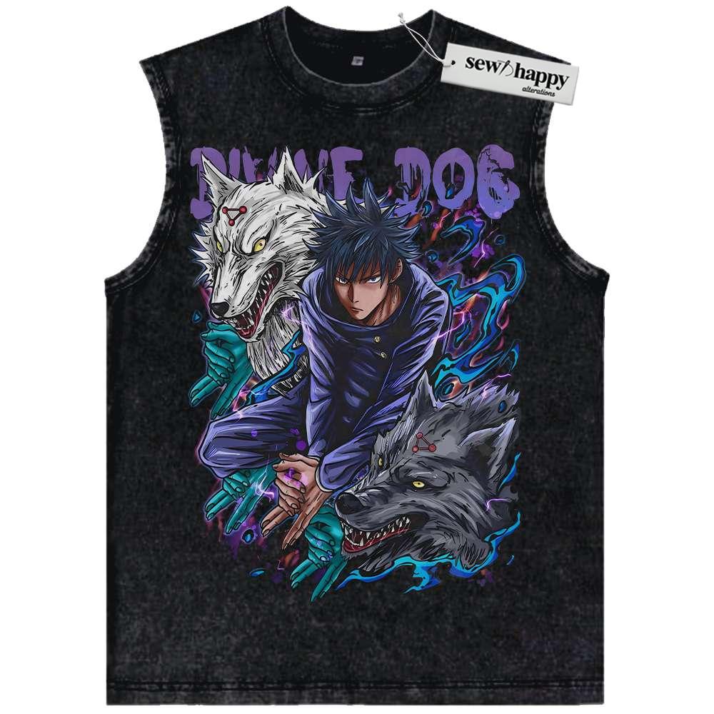 Wash Tank Top Megumi Fushiguro Tank Top, Jujutsu Kaisen Tank Top, Anime Tank Top, Vintage Tank Top