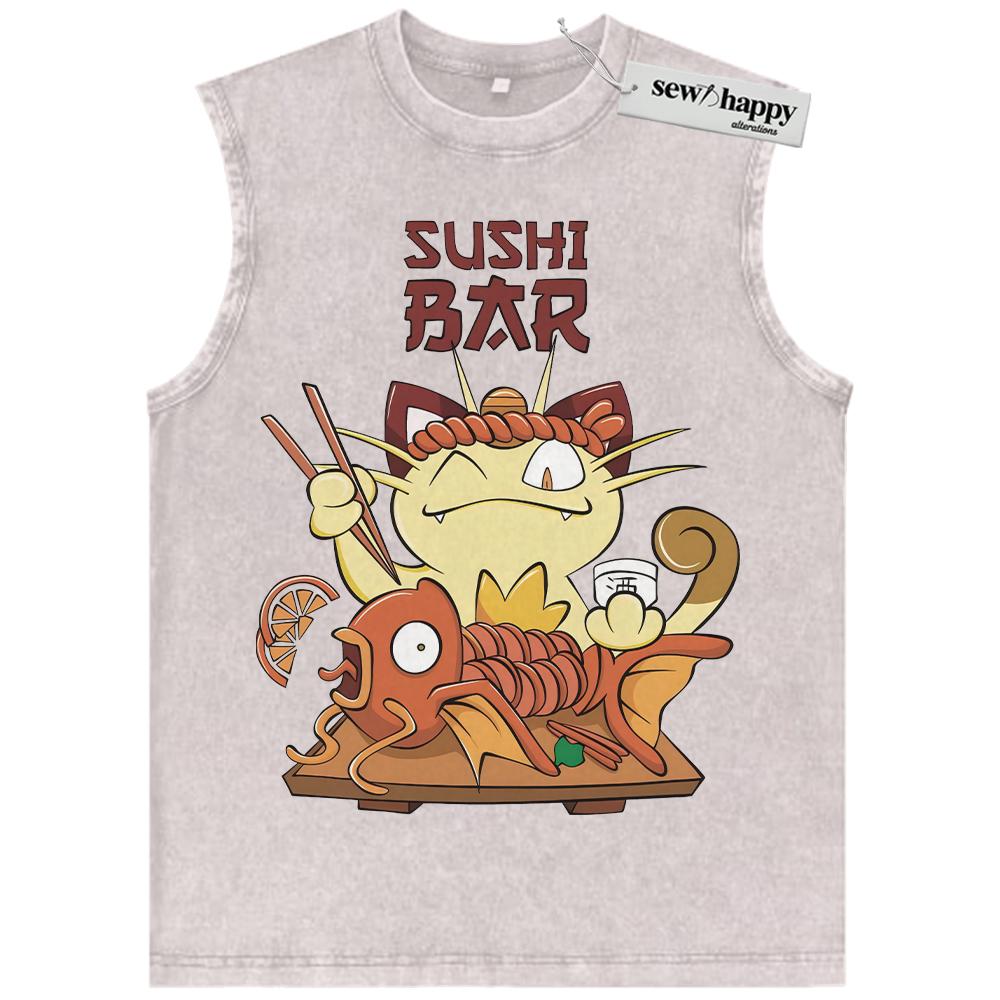 Wash Tank Top Meowth Tank Top, Magikarp Tank Top, Pokemon Tank Top, PKM Tank Top, Anime Tank Top, Vintage Tank Top