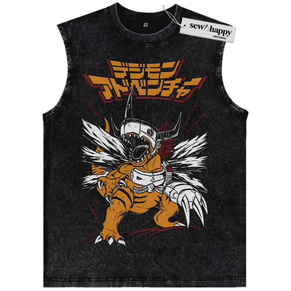 Wash Tank Top MetalGreymon Tank Top, Digimon Tank Top, Anime Tank Top, Vintage Tank Top