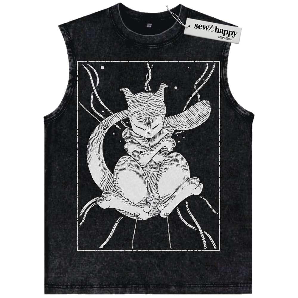 Wash Tank Top Mewtwo Tank Top, Pokemon Tank Top, Anime Tank Top, Vintage Tank Top