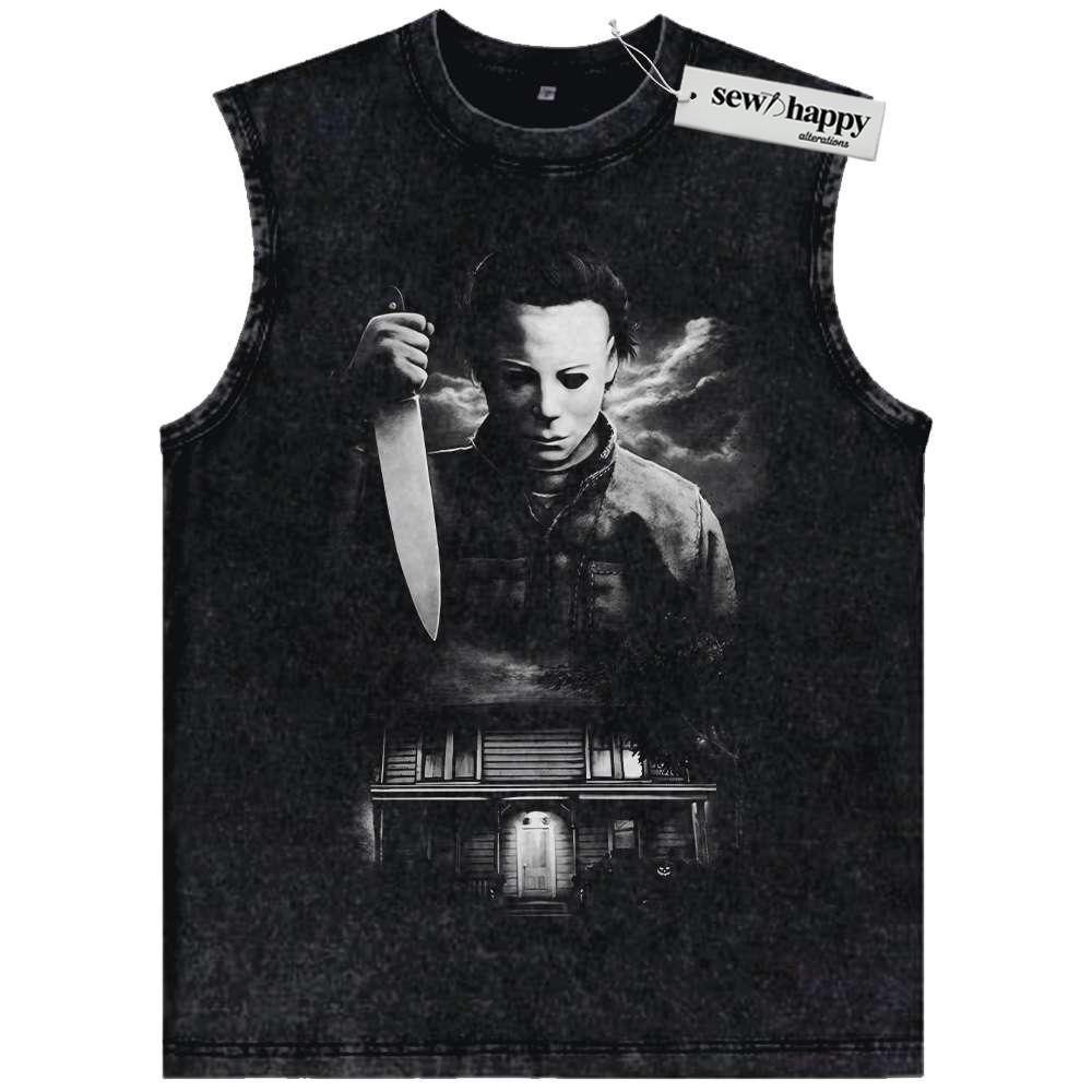Wash Tank Top Michael Myers Tank Top, Halloween Tank Top, Horror Tank Top, Vintage Tank Top