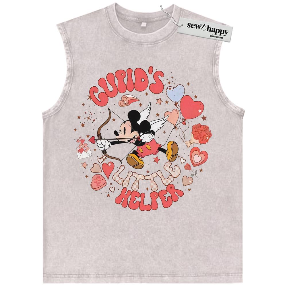 Wash Tank Top Mickey Mouse Tank Top, Disney Tank Top, Valentine’s Day Tank Top, Cartoon Tank Top, Vintage Tank Top