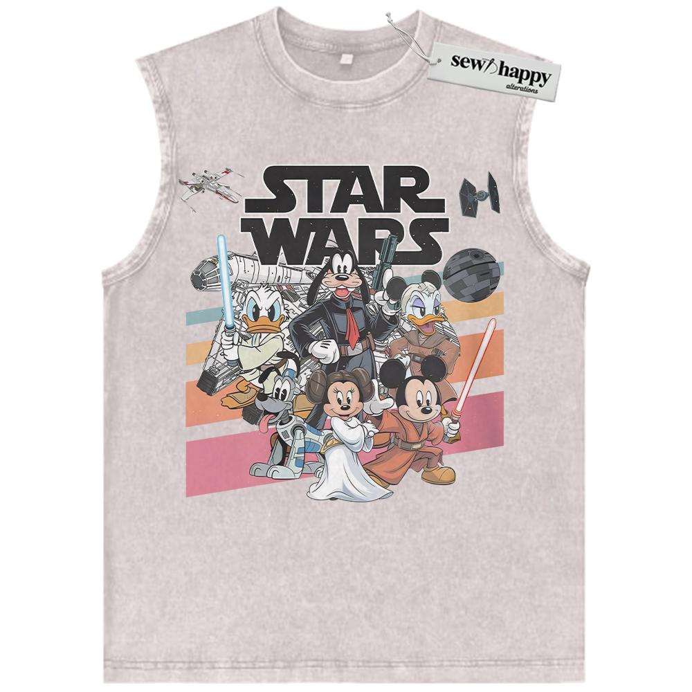 Wash Tank Top Mickey Mouse Tank Top, Donald Duck Tank Top, Star Wars Tank Top, Animated Tank Top, Vintage Tank Top