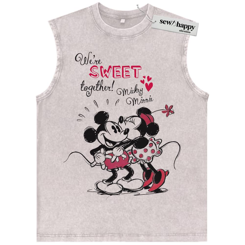 Wash Tank Top Mickey Mouse Tank Top, Valentine’s Day Tank Top, Animated Tank Top, Vintage Tank Top