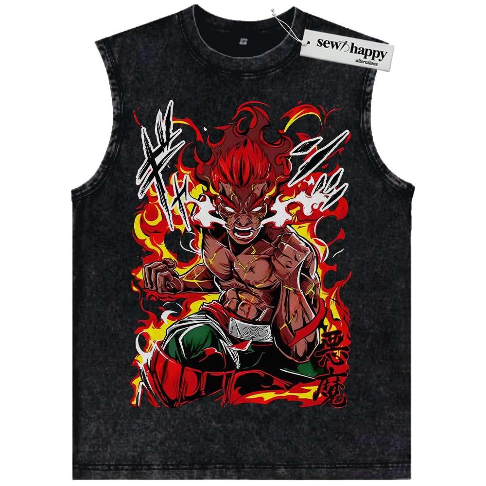 Wash Tank Top Might Guy Tank Top, Naruto Tank Top, Anime Tank Top, Vintage Tank Top