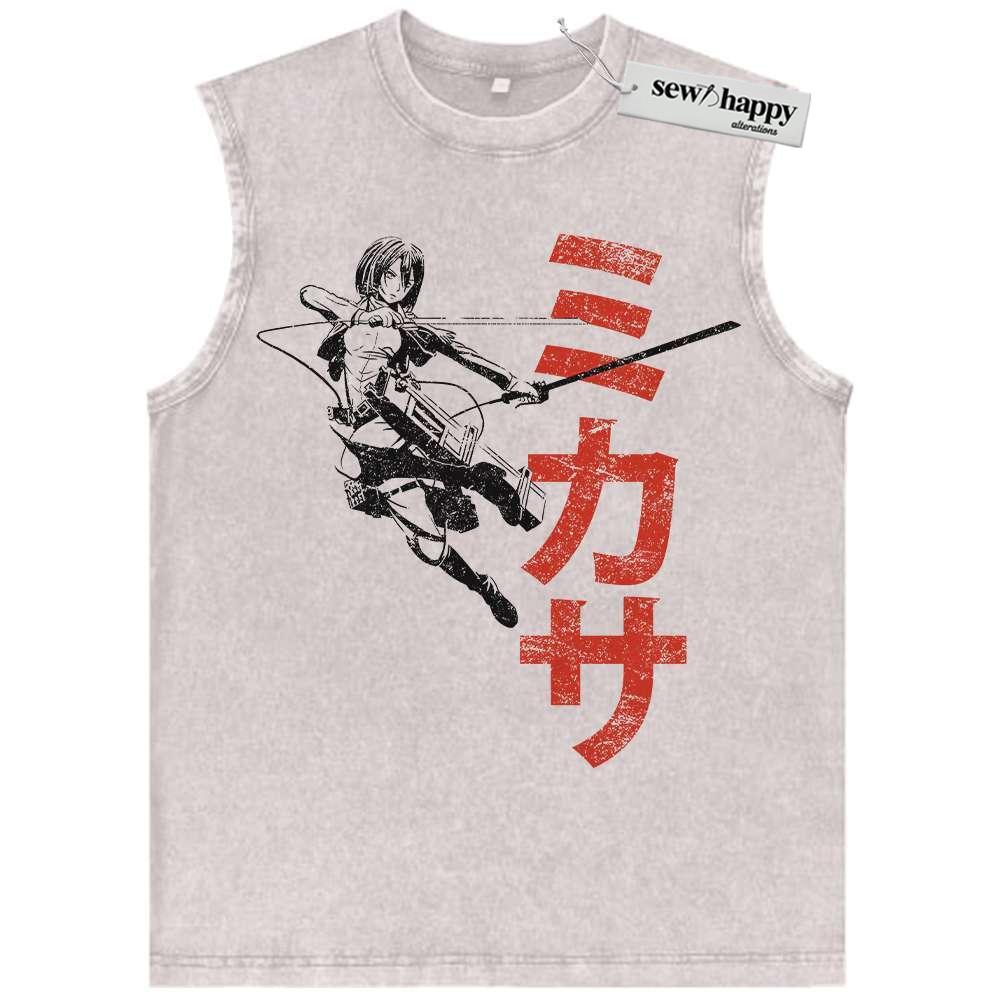 Wash Tank Top Mikasa Ackerman Tank Top, Attack on Titan Tank Top, AOT Tank Top, Vintage Tank Top