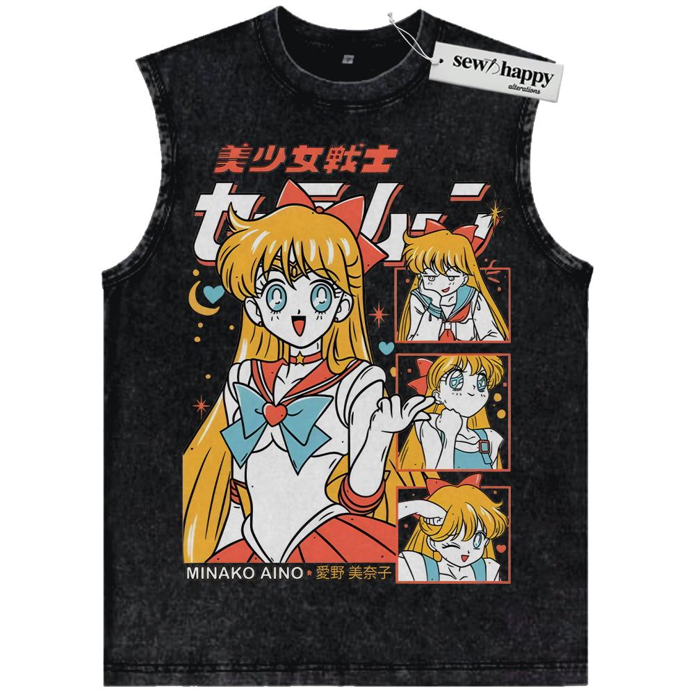 Wash Tank Top Minako Aino Tank Top, Sailor Venus Tank Top, Sailor Moon Tank Top, Anime Tank Top, Vintage Tank Top