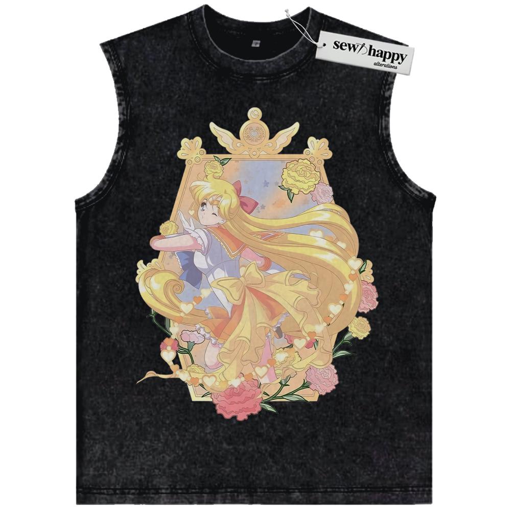 Wash Tank Top Minako Aino Tank Top, Sailor Venus Tank Top, Sailor Moon Tank Top, Anime Tank Top, Vintage Tank Top