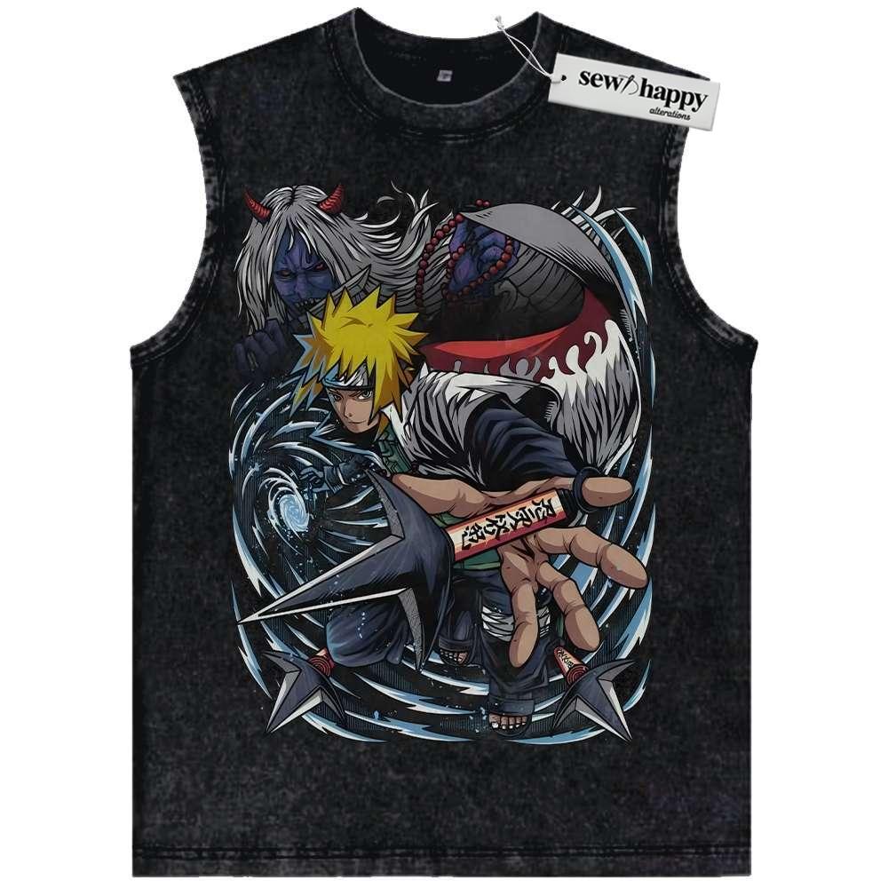 Wash Tank Top Minato Namikaze Tank Top, Naruto Tank Top, Anime Tank Top, Vintage Tank Top