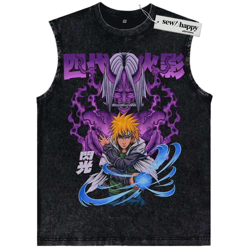 Wash Tank Top Minato Namikaze Tank Top, Naruto Tank Top, Anime Tank Top, Vintage Tank Top