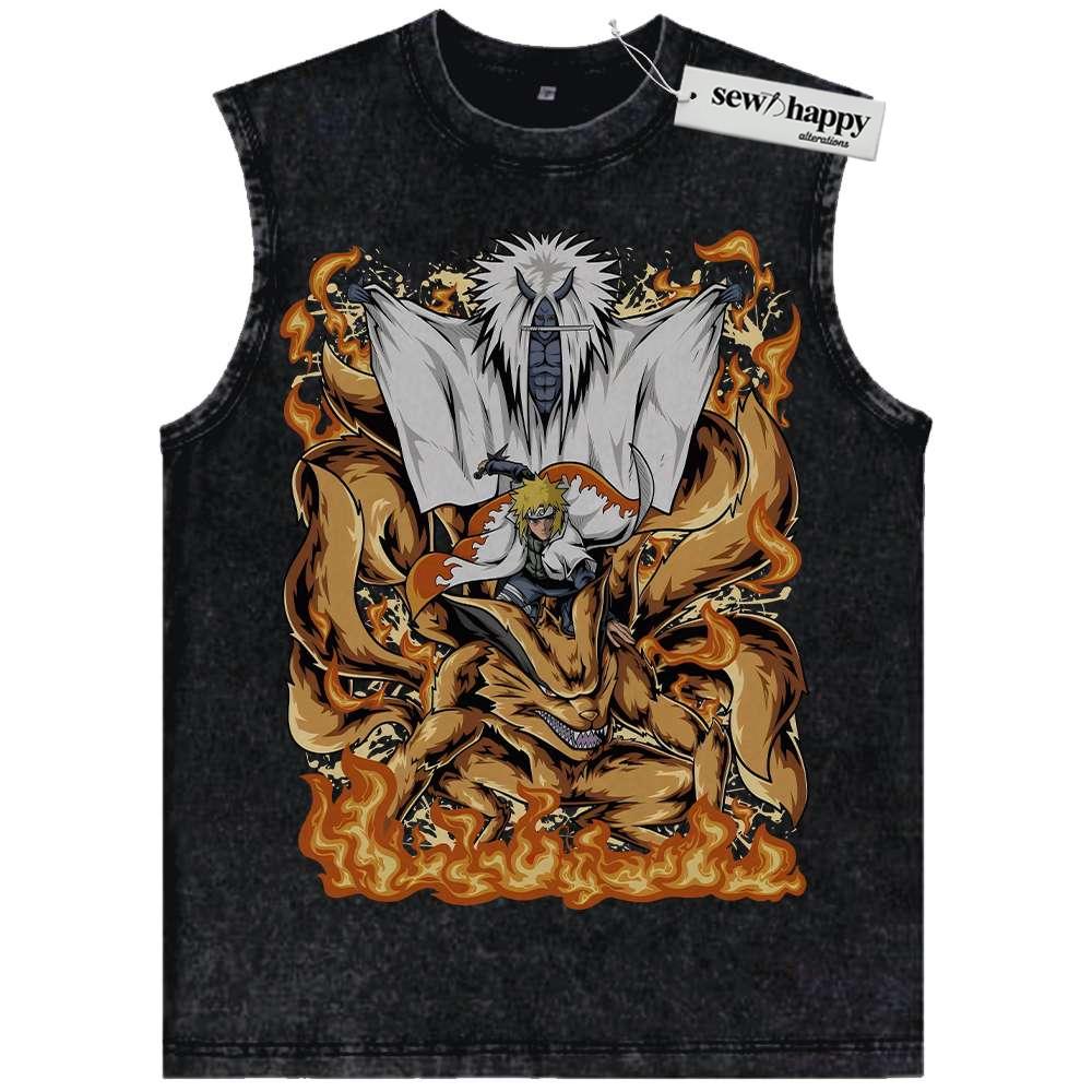 Wash Tank Top Minato Namikaze Tank Top, Naruto Tank Top, Anime Tank Top, Vintage Tank Top