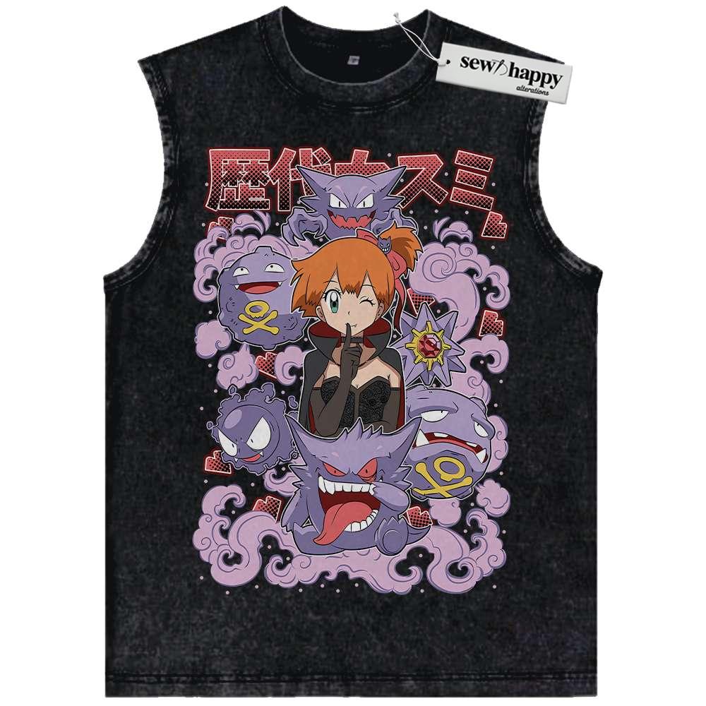 Wash Tank Top Misty Tank Top, Gengar Tank Top, Gatsly Tank Top, Koffing Tank Top, Starmie Tank Top, Pokemon Tank Top, Anime Tank Top, Vintage Tank Top